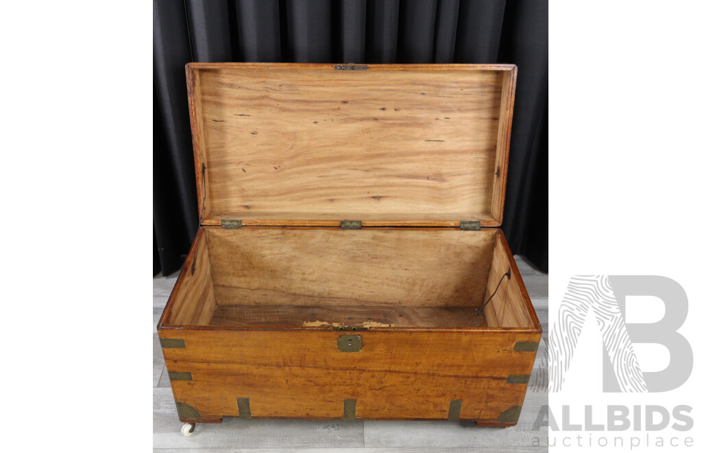 Victorian Mahogany Travel Trunk