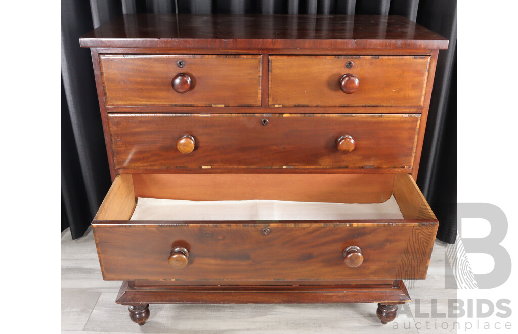 Victorian Mahogany Chest of Five Drawers