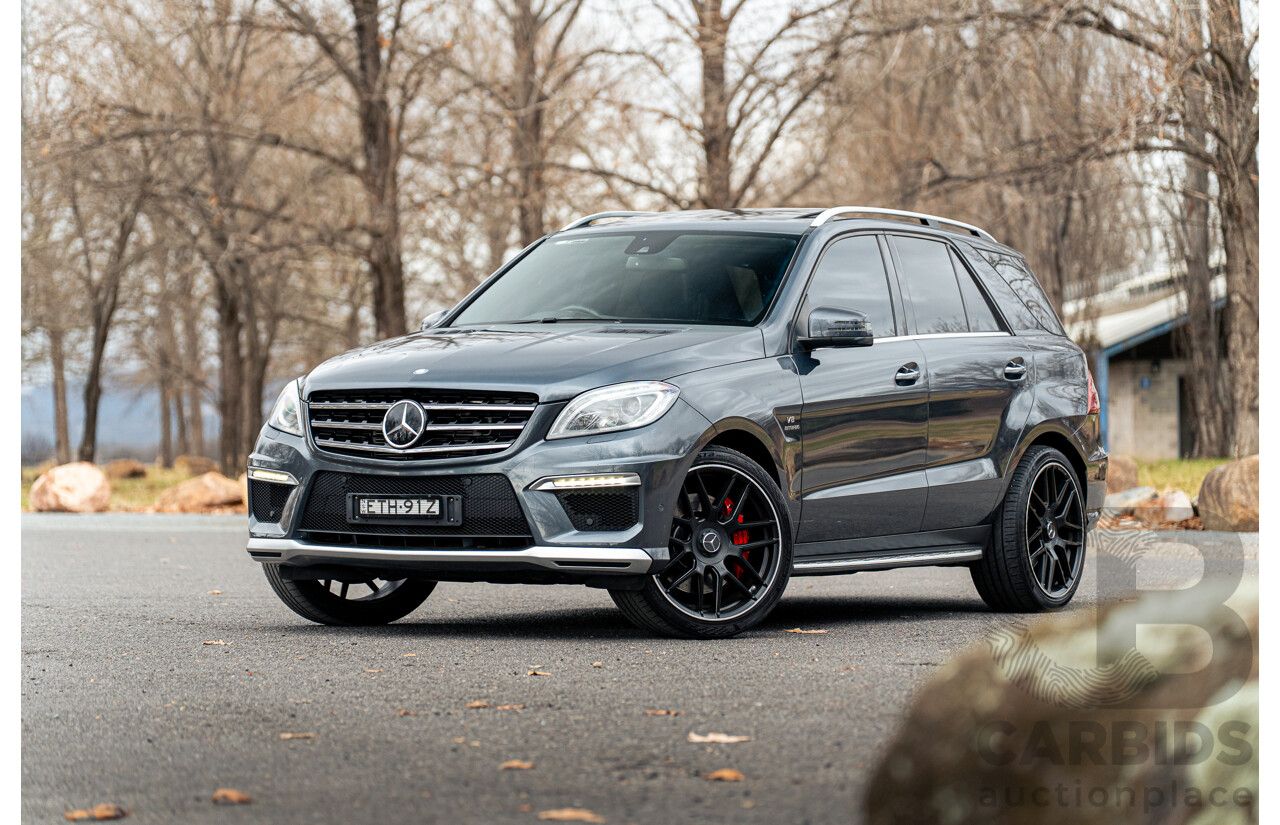 10/2012 Mercedes Benz ML63 AMG (4x4) 166 4d Wagon Tenorite Grey Metallic Twin Turbo V8 5.5L