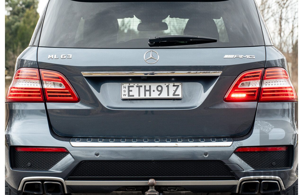 10/2012 Mercedes Benz ML63 AMG (4x4) 166 4d Wagon Tenorite Grey Metallic Twin Turbo V8 5.5L