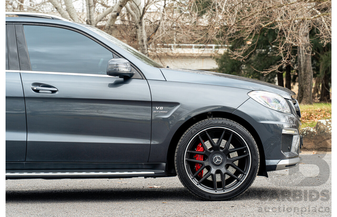 10/2012 Mercedes Benz ML63 AMG (4x4) 166 4d Wagon Tenorite Grey Metallic Twin Turbo V8 5.5L