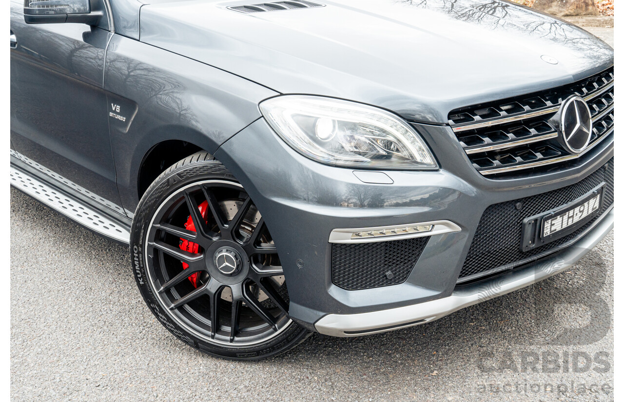 10/2012 Mercedes Benz ML63 AMG (4x4) 166 4d Wagon Tenorite Grey Metallic Twin Turbo V8 5.5L