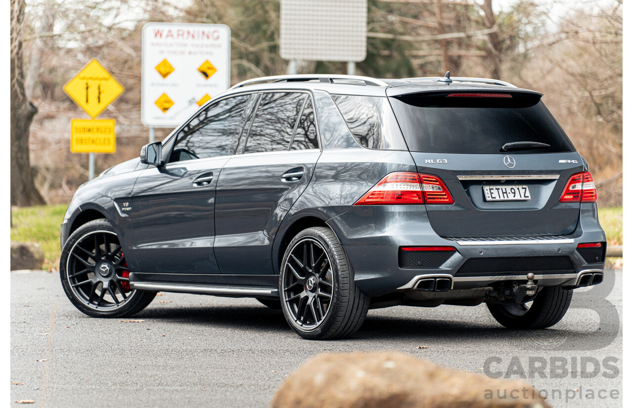 10/2012 Mercedes Benz ML63 AMG (4x4) 166 4d Wagon Tenorite Grey Metallic Twin Turbo V8 5.5L