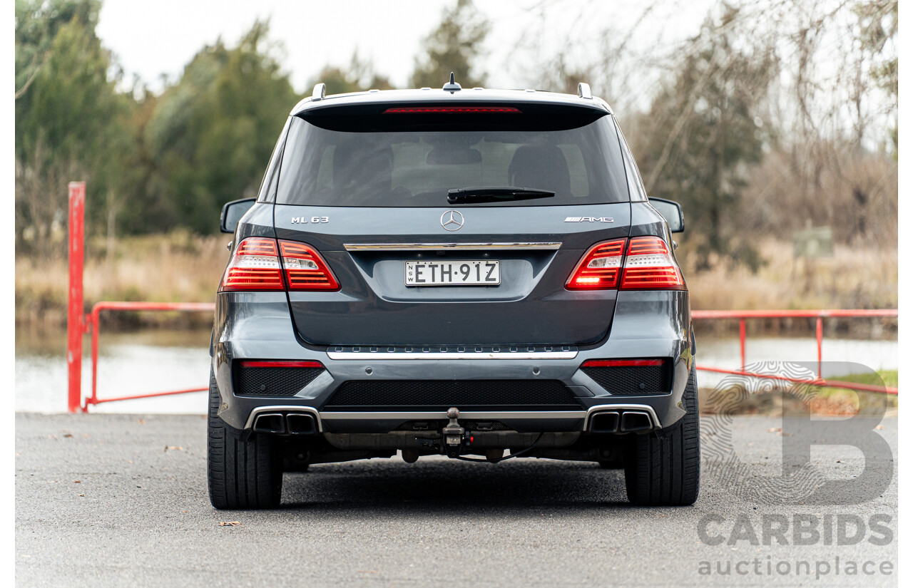 10/2012 Mercedes Benz ML63 AMG (4x4) 166 4d Wagon Tenorite Grey Metallic Twin Turbo V8 5.5L