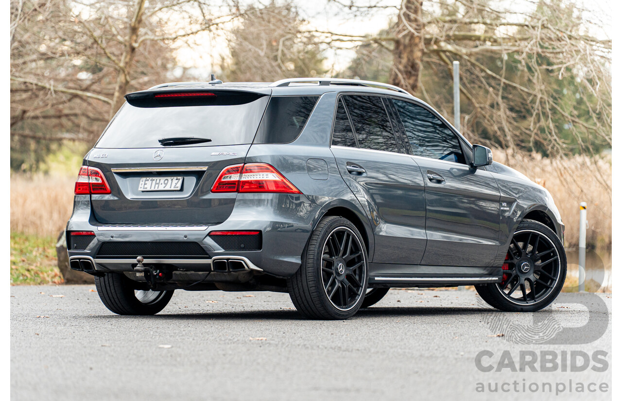 10/2012 Mercedes Benz ML63 AMG (4x4) 166 4d Wagon Tenorite Grey Metallic Twin Turbo V8 5.5L