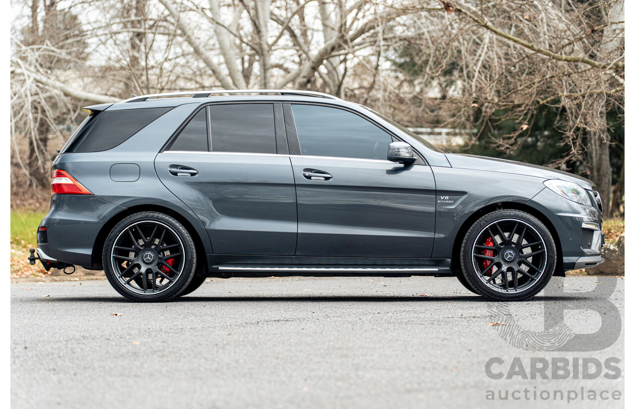 10/2012 Mercedes Benz ML63 AMG (4x4) 166 4d Wagon Tenorite Grey Metallic Twin Turbo V8 5.5L