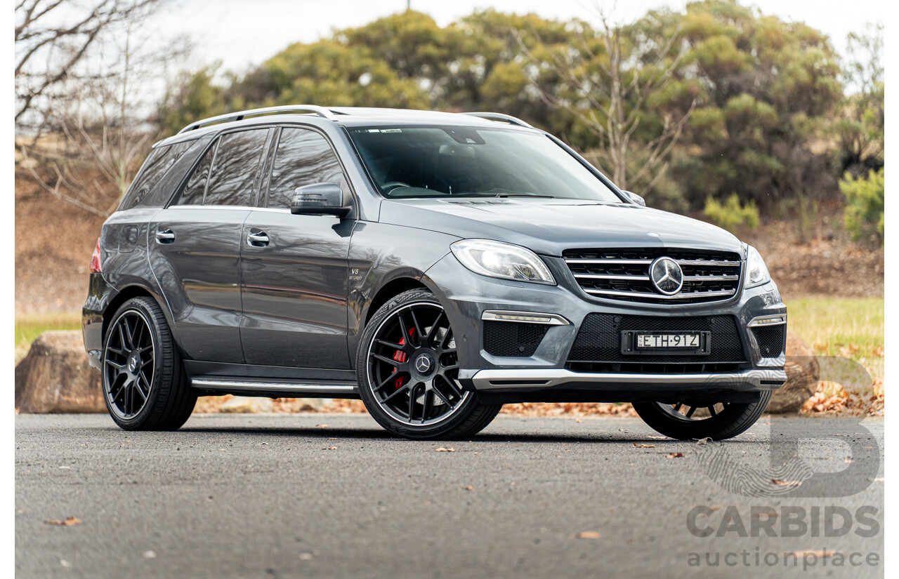 10/2012 Mercedes Benz ML63 AMG (4x4) 166 4d Wagon Tenorite Grey Metallic Twin Turbo V8 5.5L