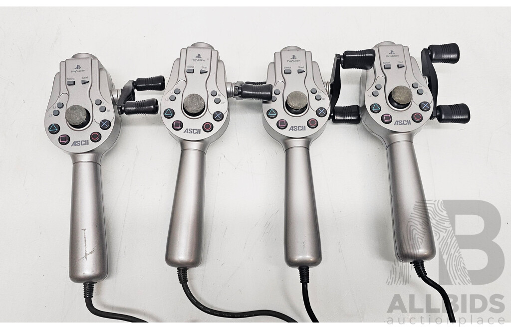 Playstation ASCII Fishing Controllers - Lot of Four