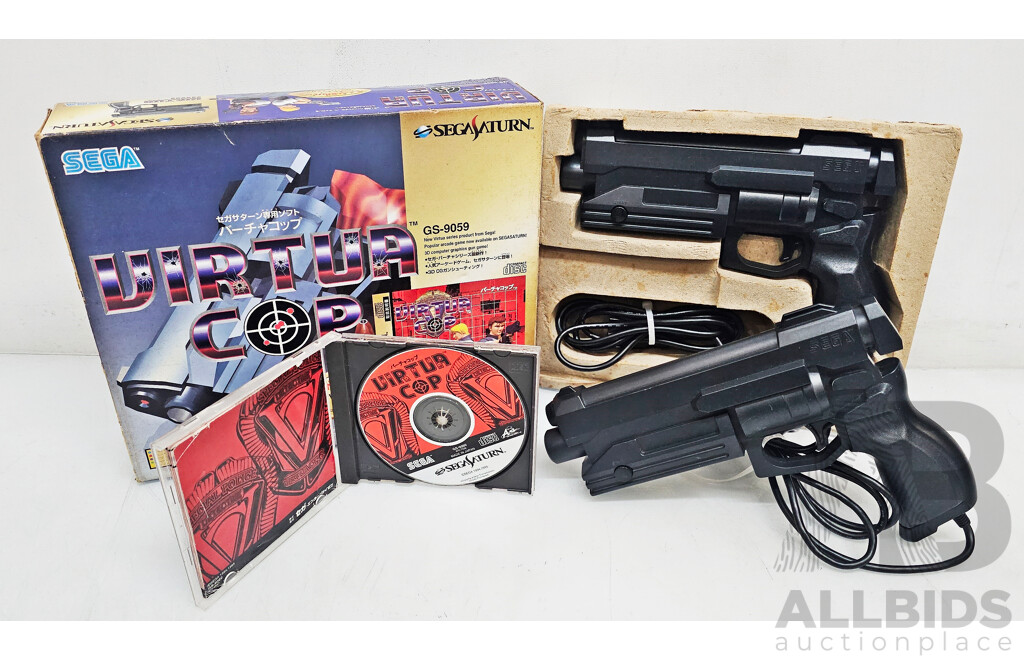Sega Virtua Cop Video Game Disc W/ Gun Controllers