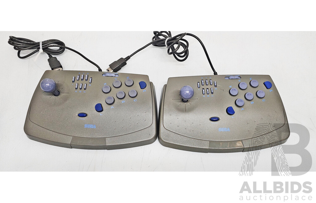 Sega Saturn Virtua Stick Arcade Controllers - Lot of Two