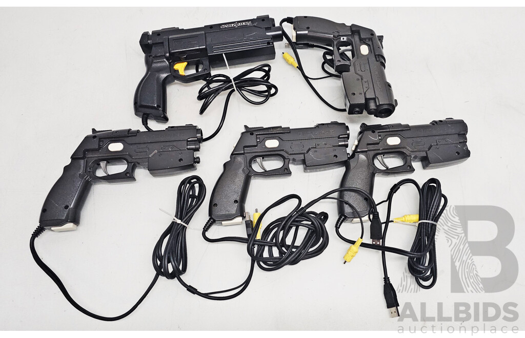 Collection of Pistol Style Video Games Controllers