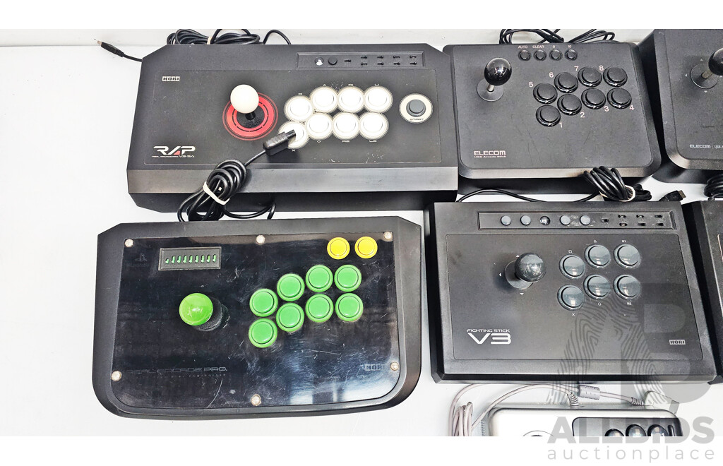 Collection of Retro Arcade Style Controllers