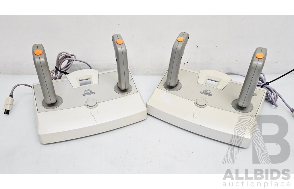 Sega Dreamcast Twin Stick Joystick Controllers - Lot of Two