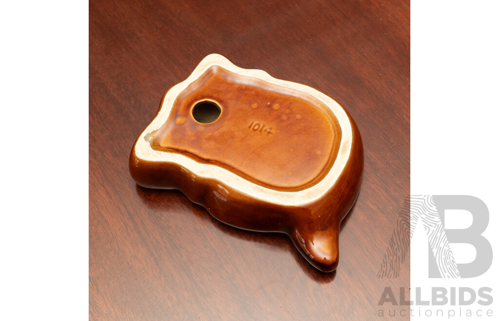 Rare Vintage 1950s NZ Crown Lynn Ceramic Hei Tiki Ashtray From the Wharetana Ware Range