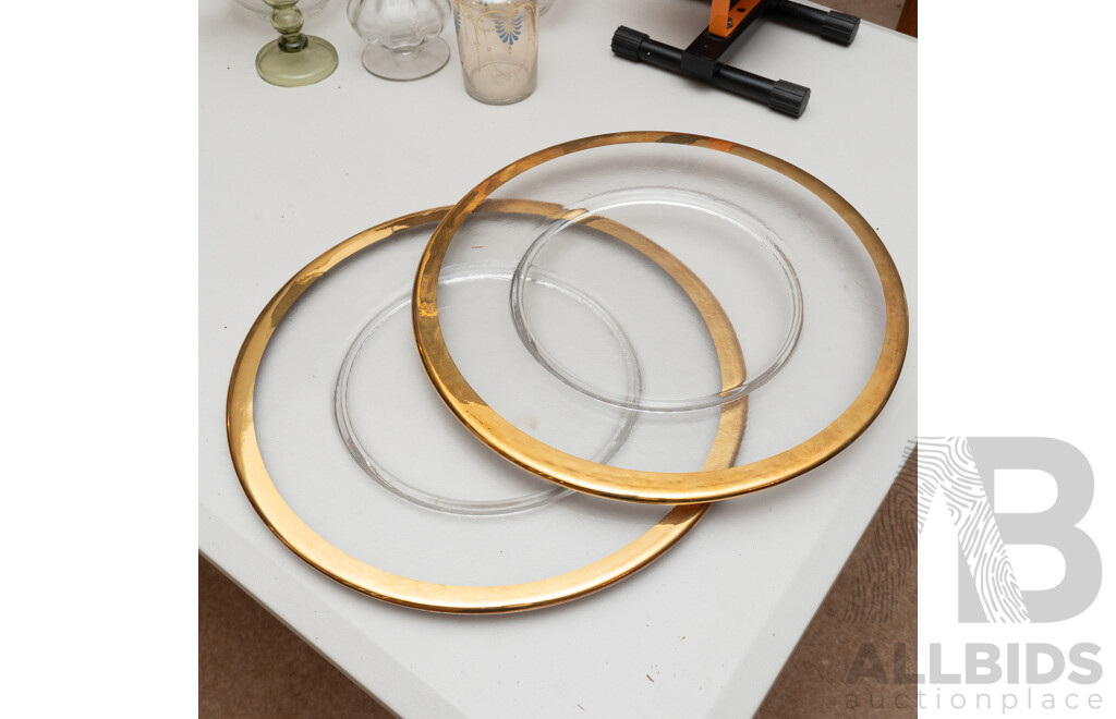 Pair Heavy Glass Chargers, Peter Crisp by Repute