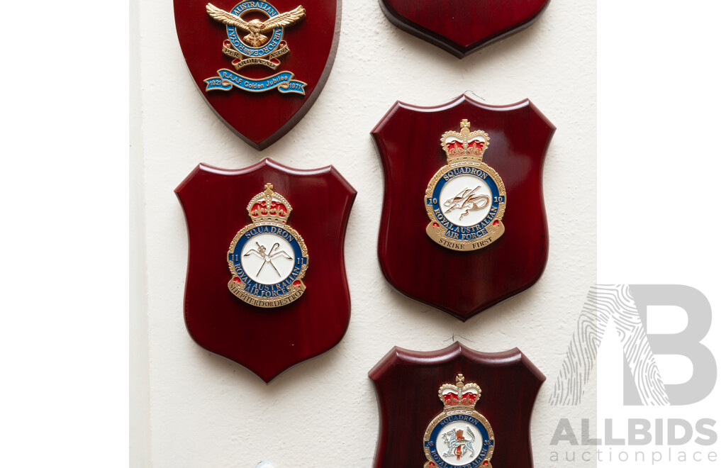 Collection Eight Australian Airforce Plaques