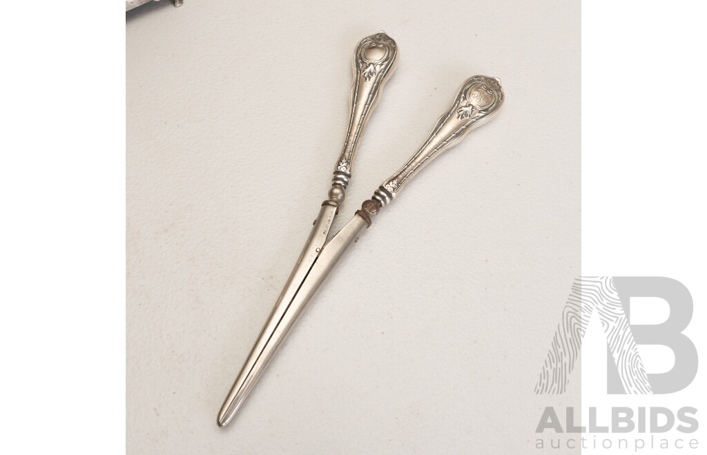 Early 1900s Sterling Handles Glove Stretcher