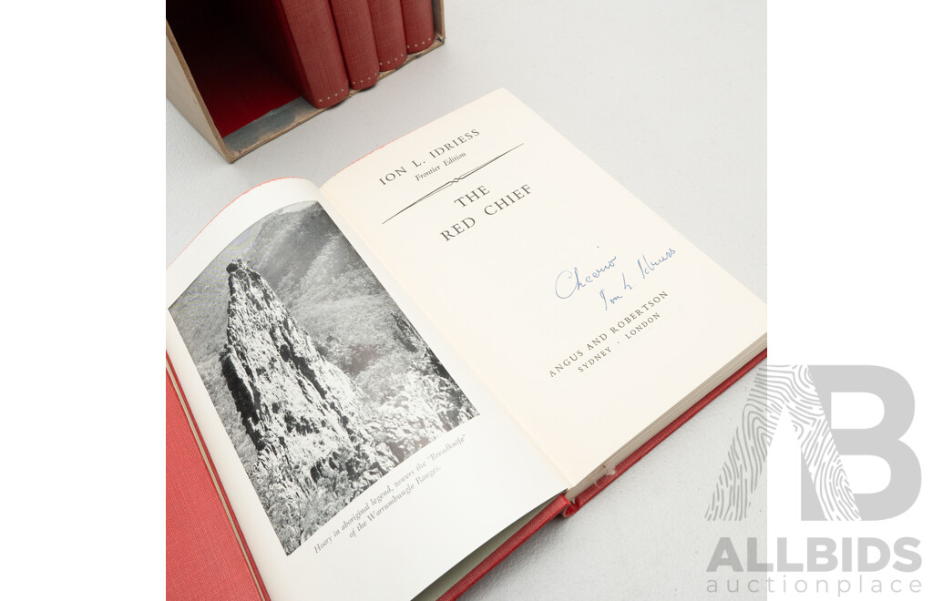 Ion Idriess, Frontier Editions, All Signed by Author, Set Six Cloth Bound Hardcovers in Slip Case