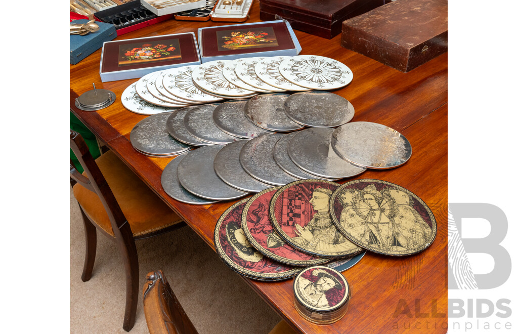 Collection of Placemats and Coasters Including Clover Leaf 'Gold Sovereigns', Lady Clare 'Tijou' Design and More
