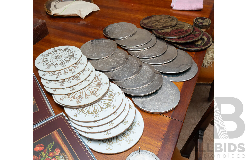 Collection of Placemats and Coasters Including Clover Leaf 'Gold Sovereigns', Lady Clare 'Tijou' Design and More