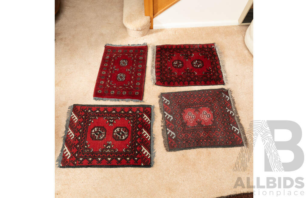 Collection Five Small Hand Knotted Afghan Wool Pushtis
