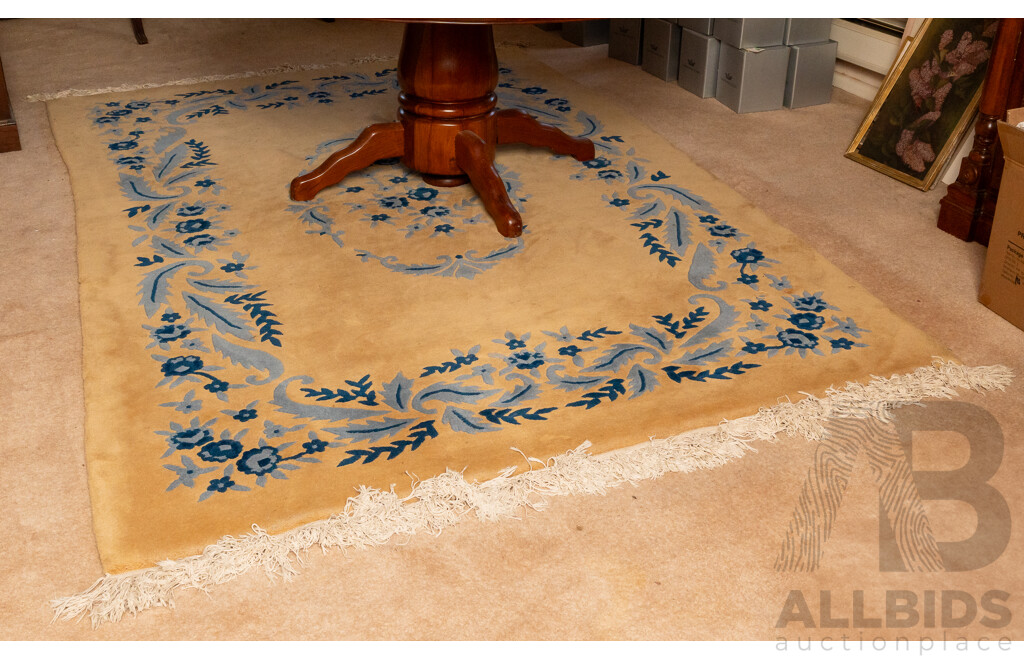 Large Hand Made Very Thick Wool Rug with Foliate Theme