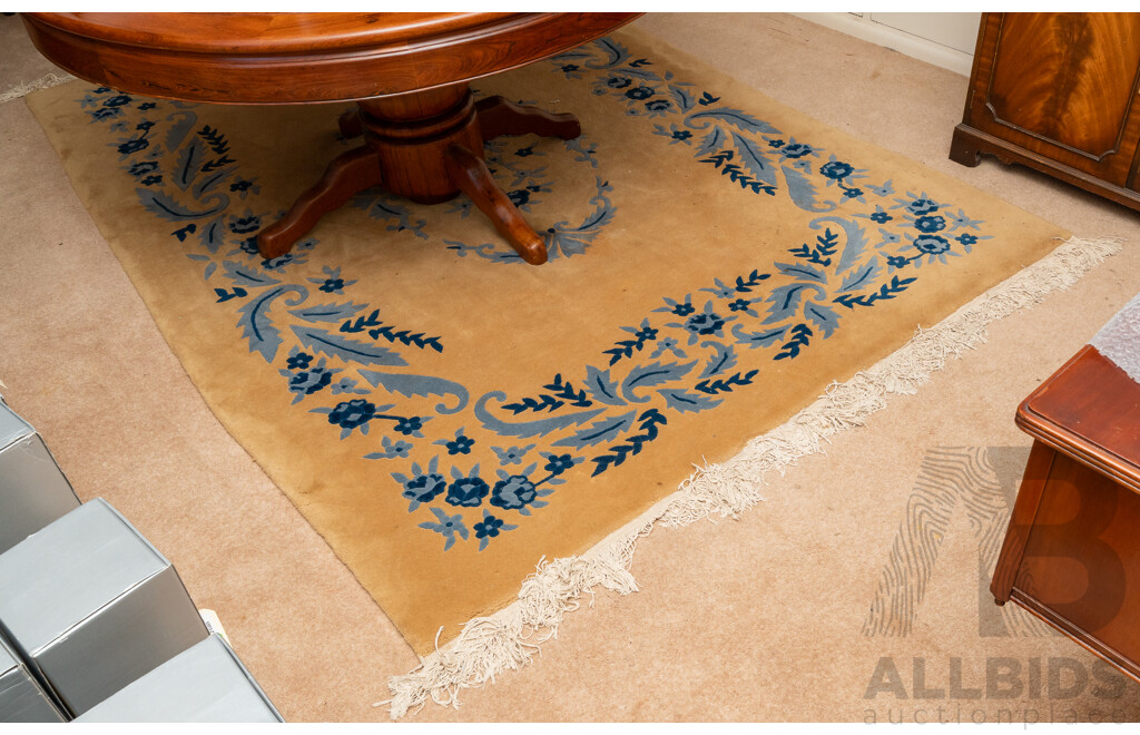 Large Hand Made Very Thick Wool Rug with Foliate Theme