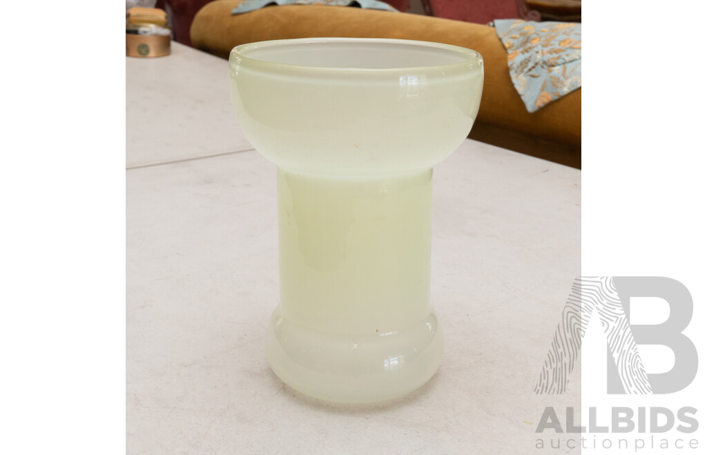 Mid Century Swedish Orrefors Graduating Green Glass Vase