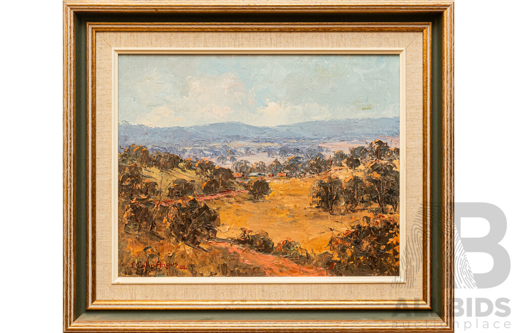 J. Colin Angus, (20th Century, Australian, 1907-2002), Byawatha Pastoral, Wonderful Original Oil on Canvas Board, 58 x 68 cm (frame)