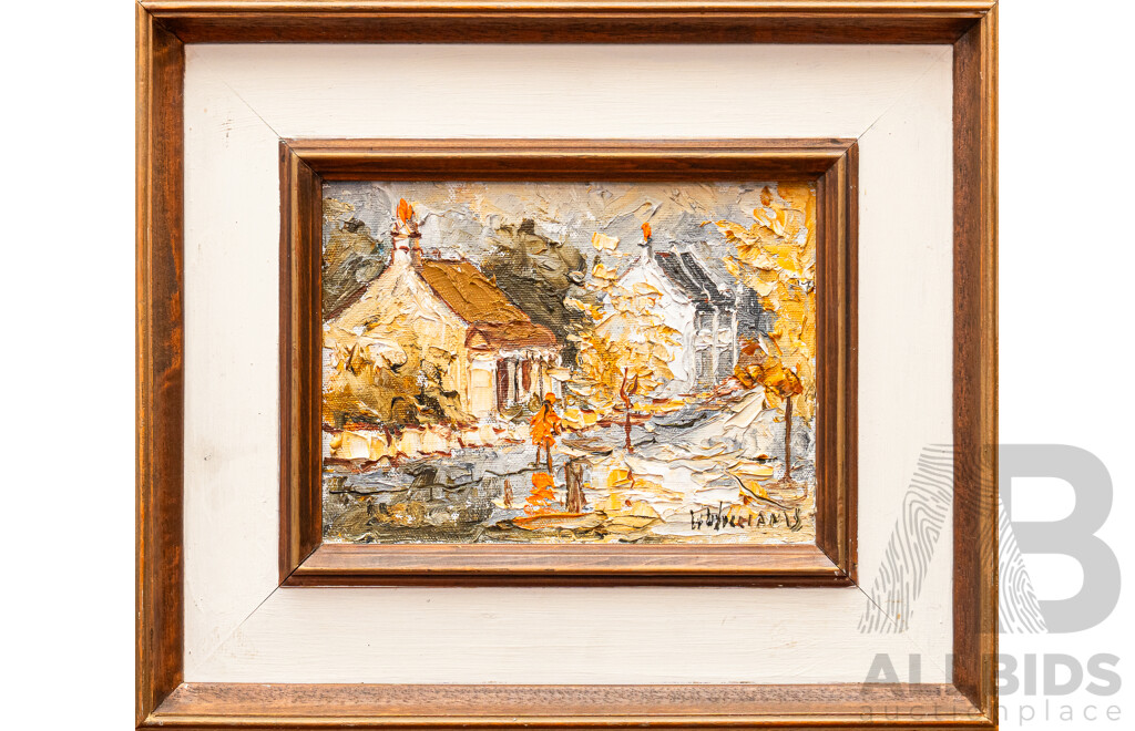 Wilmotte Williams (20th Century, Australian, 1916-1992), Paddington Trees, Original Oil on Canvas Board, 28 x 33 cm (frame)