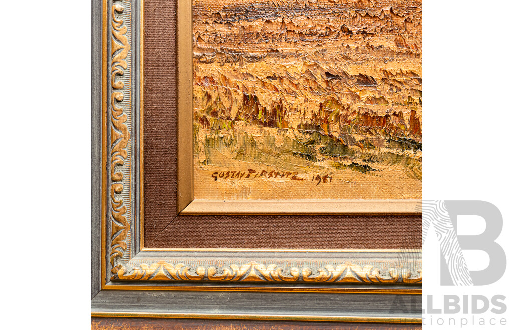 Gustav Pirstitz, (20th Century, Czech-Born Australian, Working c1960-1970s), Summer Sky-Kergunyah (1981), Beautiful Original Oil on Canvas Board, 57 x 67 cm (frame)