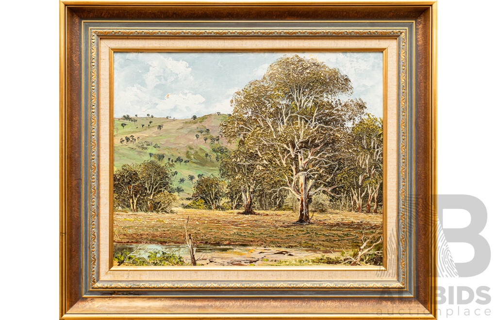 Gustav Pirstitz, (20th Century, Czech-Born Australian, Working C1960-1970s), Spring Sunlight-Tangambalanga (1981), Beautiful Original Oil on Canvas Board, 57 x 67 cm (frame)