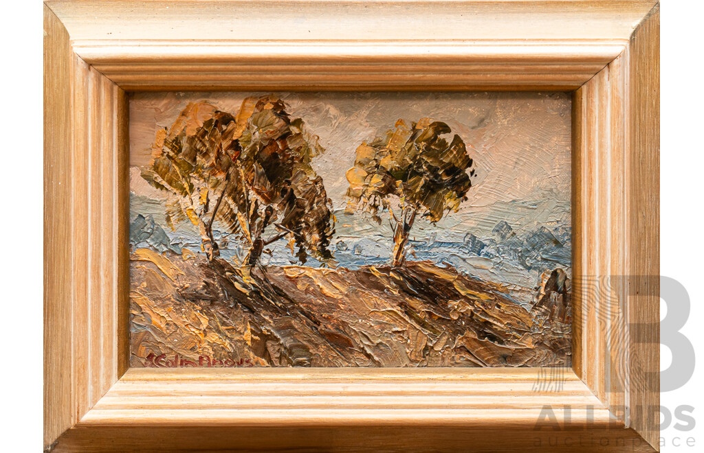 J. Colin Angus, (20th Century, Australian, 1907-2002), the Ridge, Fabulous Original Oil on Board, 21 x 29 cm (frame)