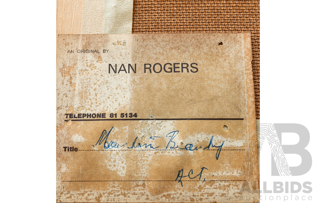Nan Rogers, (20th Century, Australian), Dear Old Gum Trees (ACT) & Mountain Beauty (ACT), Lovely Pair of Original Oil on Canvas Miniatures, 18 x 20 cm (frames) (2)