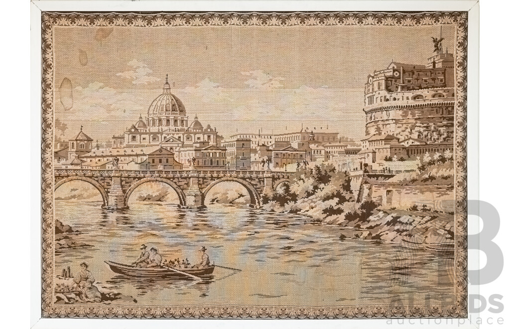 Artist Unknown, (Early 20th Century), Venice Grand Canal, Vintage Tapestry Framed, 130 x 177 cm (frame)