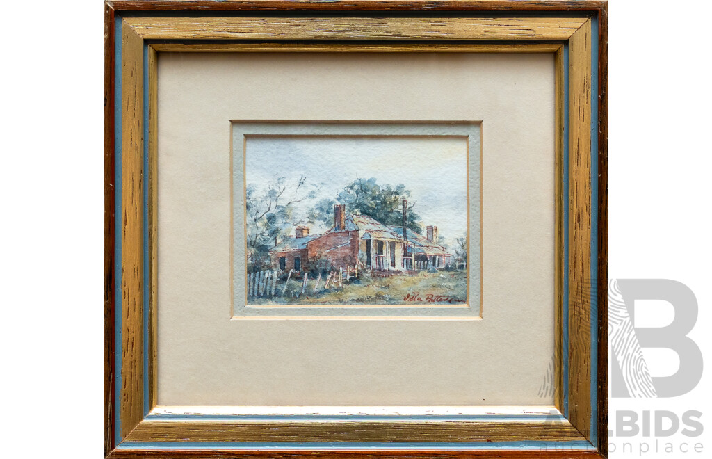 Isla Patterson (20th Century, Australian), Scene From Old Yass I & II, Pair of Lovely Miniature Original Watercolour and Inks, 14.5 x 16 cm (frames) (2)