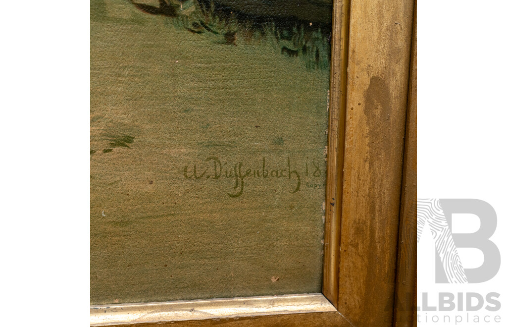 Anton Dieffenbach (19/Early 20th Century, German,1831-1914), A New Acquaintance, Reproduction Print of Original circa 1882, 105 x 85 cm (frame)