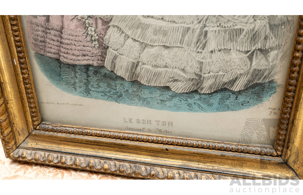 Illman Brothers, (Late 18th/Early 19th Century, Americans), 'Le Bon Ton' Quartet, Antique Steel Engraving Prints, 28.5 x 23 cm (frames) (4)