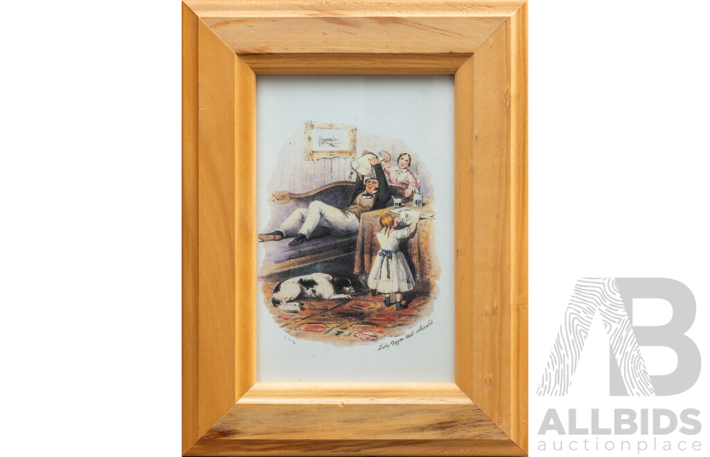 Samuel Thomas Gill (British-Born Australian, 1818-1880), Lucky DIgger That Returned, Digger en Route to Deposit Gold & 2 More, Collection of Four Reproduction Prints, 21 x 16 cm (frames) (4)