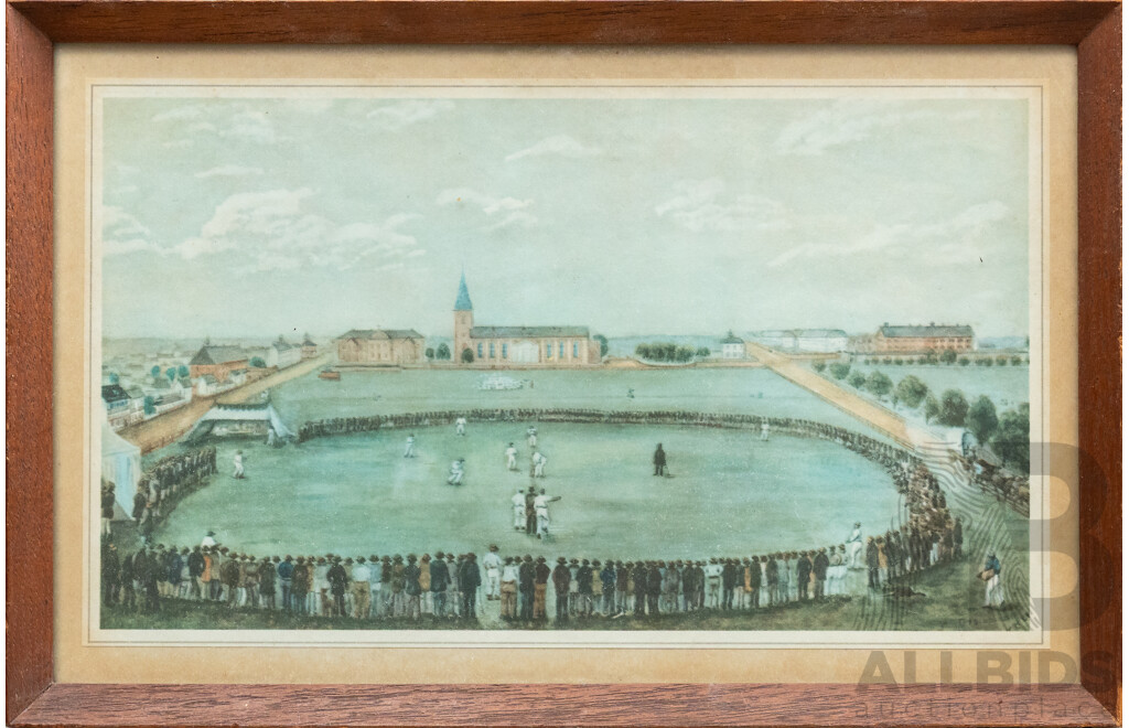 Samuel Calvert (19/20th Century, British,1828-1913), Ballarat, Corner of Lydiard & Sturt Streets (1865), Reproduction From Original Engraving (1965) Alongside Five Others, 17 x 26 cm (frame) (6)