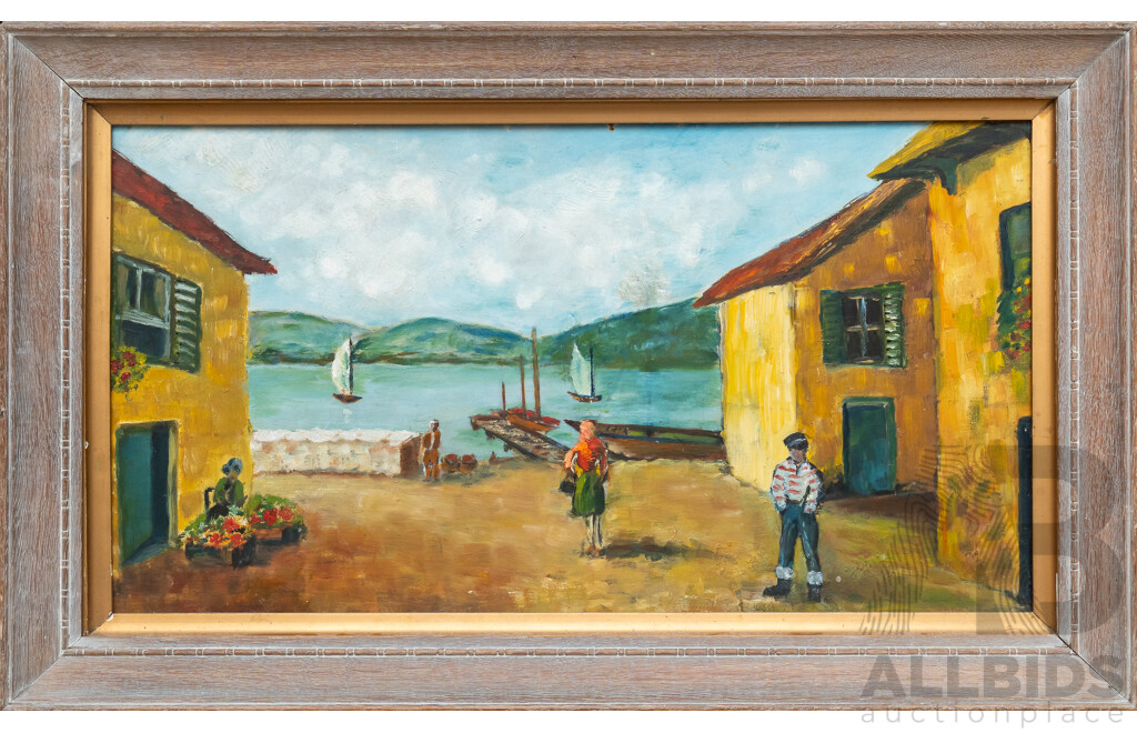 Elizabeth Dorothy 'Bette' McLean (20th Century, Australian, 1929-2023), Box Hill (Early 1960s), Original Oil on Masonite, 42 x 68 cm (frame)