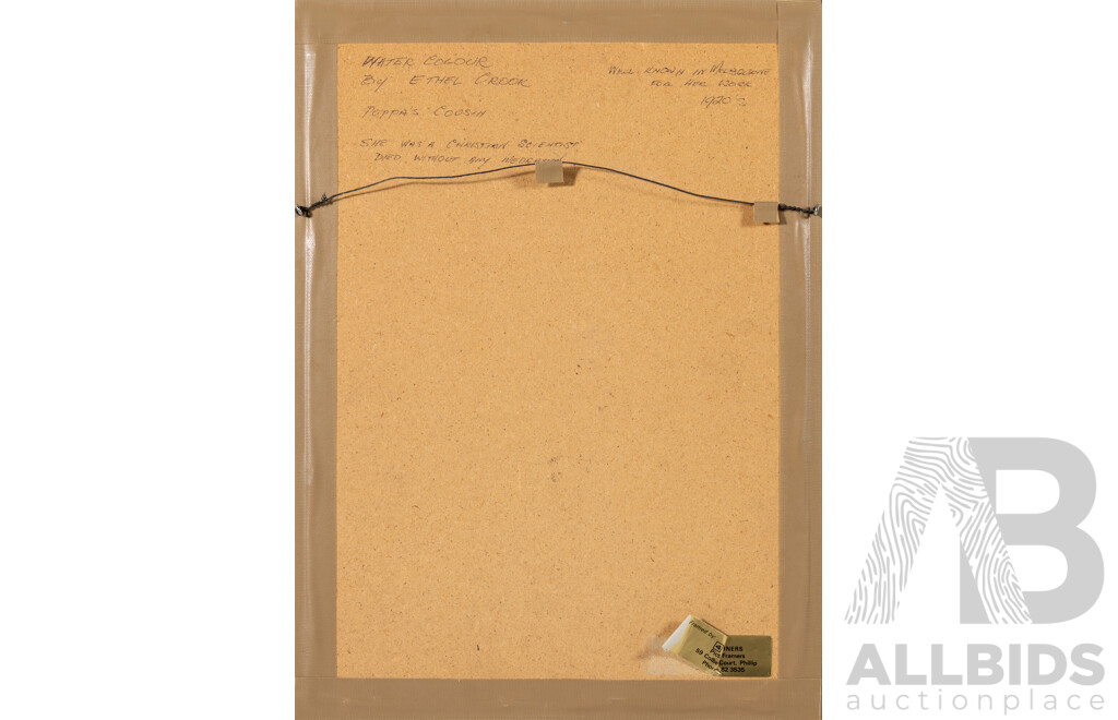 Ethel Crook, (20th Century, Australian, Active C1920s-1950s), Trees, Beautiful Original Antique Watercolour, 41 x 30 cm (frame)