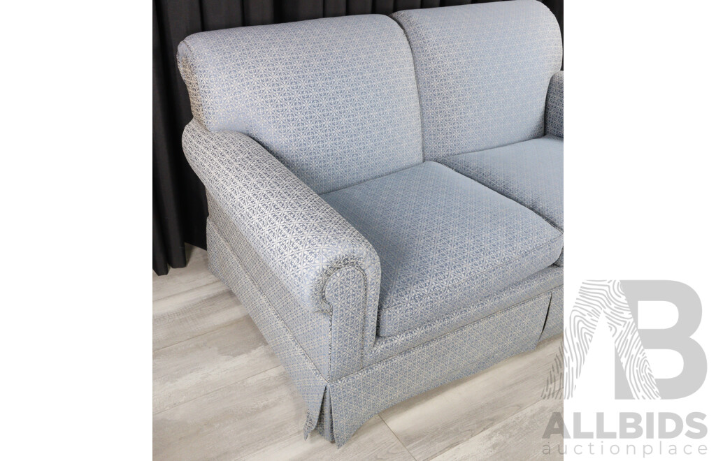 Blue Fabric Two Seater Lounge by TRS Furniture