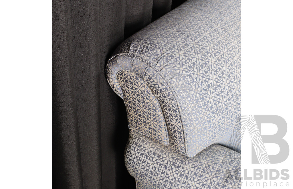 Blue Fabric Two Seater Lounge by TRS Furniture