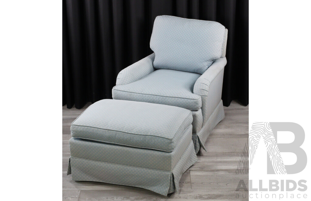 Fabric Armchair and Ottoman by TRS Furniture