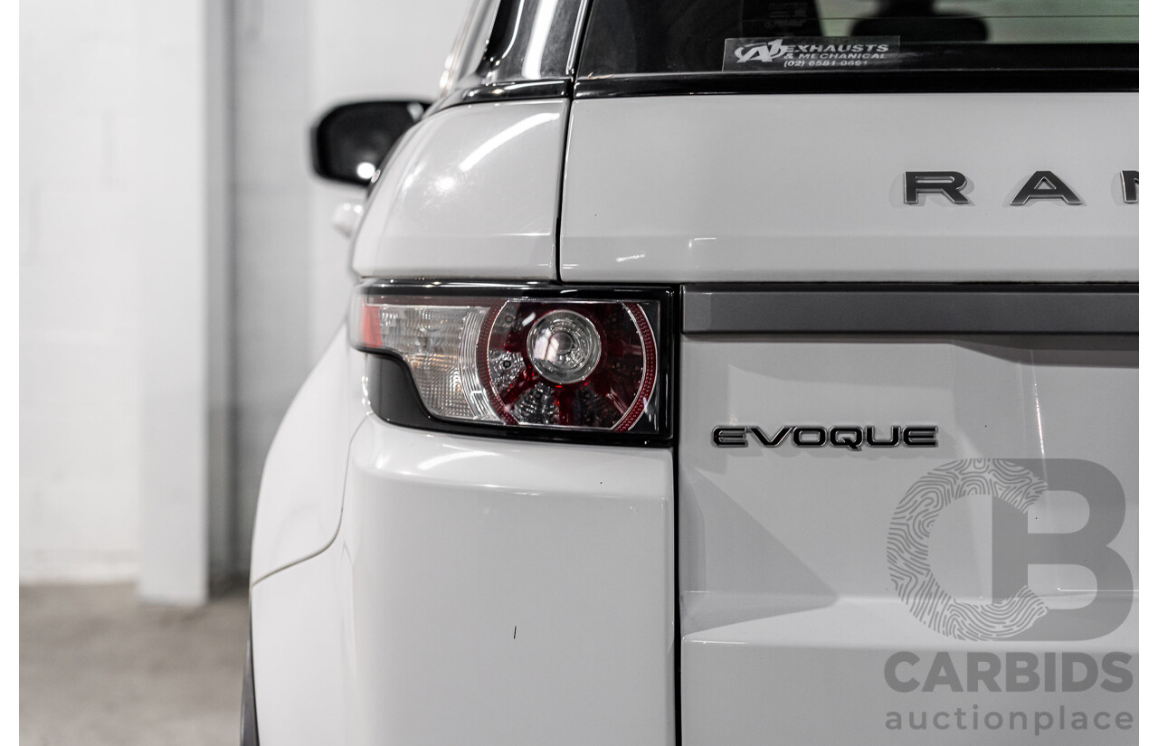 1/2013 Range Rover Evoque TD4 Pure LV 5d Wagon Fuji White Turbo Diesel 2.2L