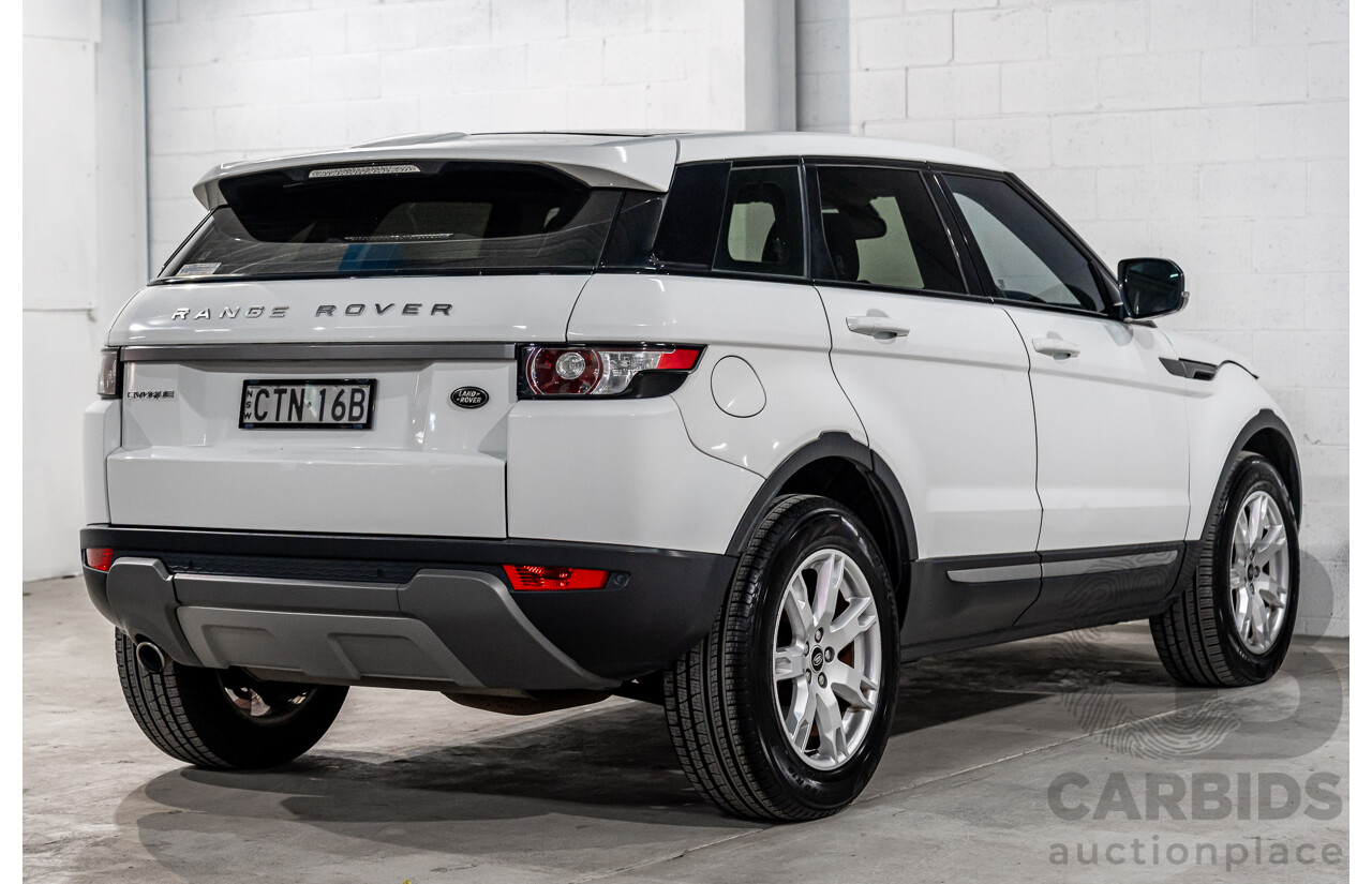 1/2013 Range Rover Evoque TD4 Pure LV 5d Wagon Fuji White Turbo Diesel 2.2L