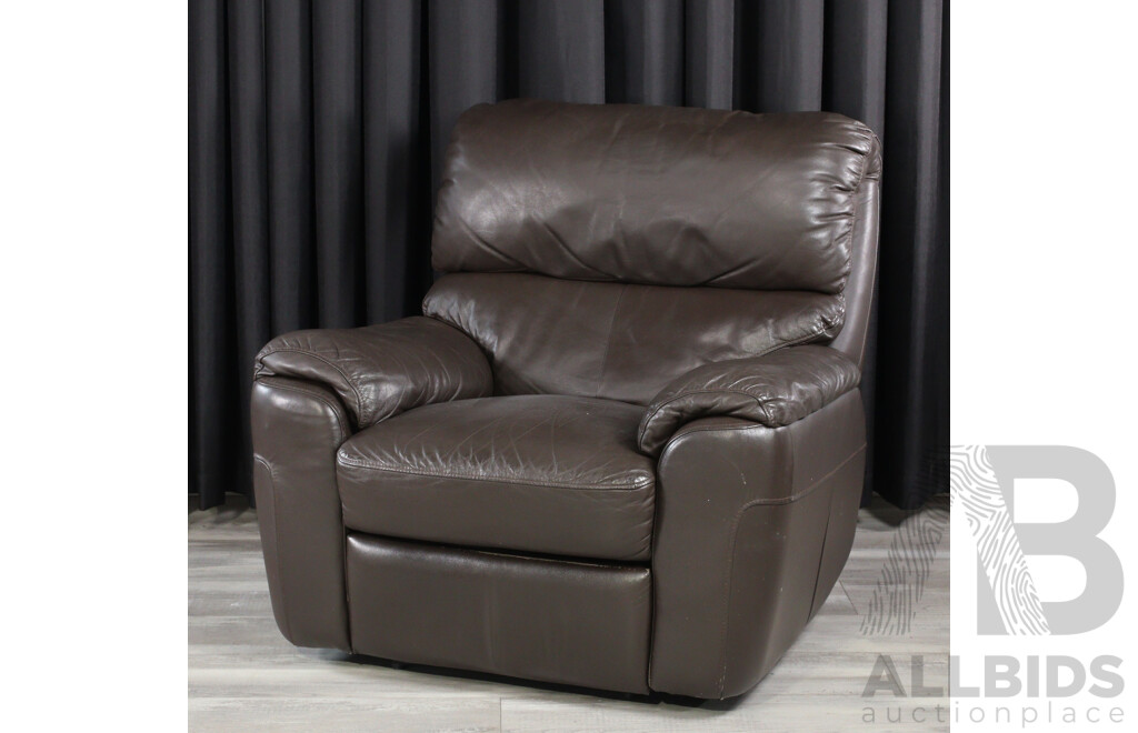 Brown Leather Reclining Armchair