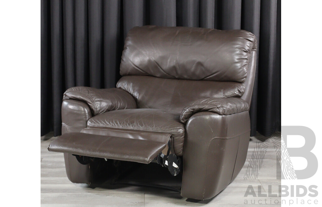 Brown Leather Reclining Armchair