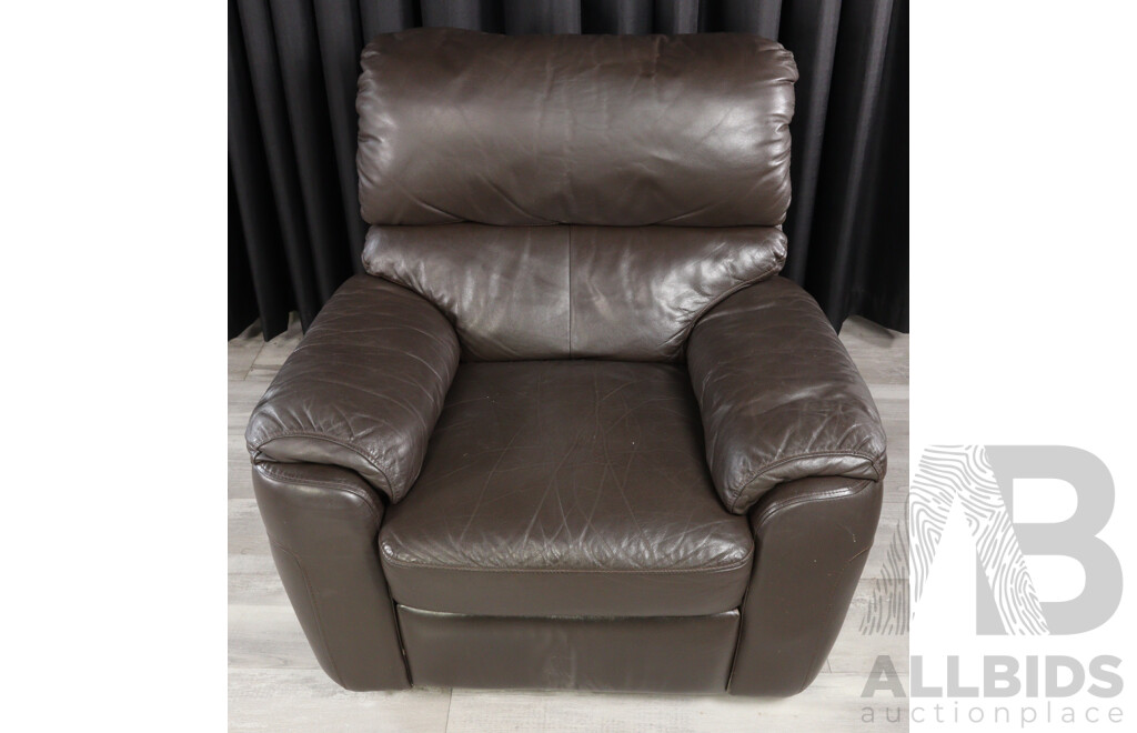 Brown Leather Reclining Armchair